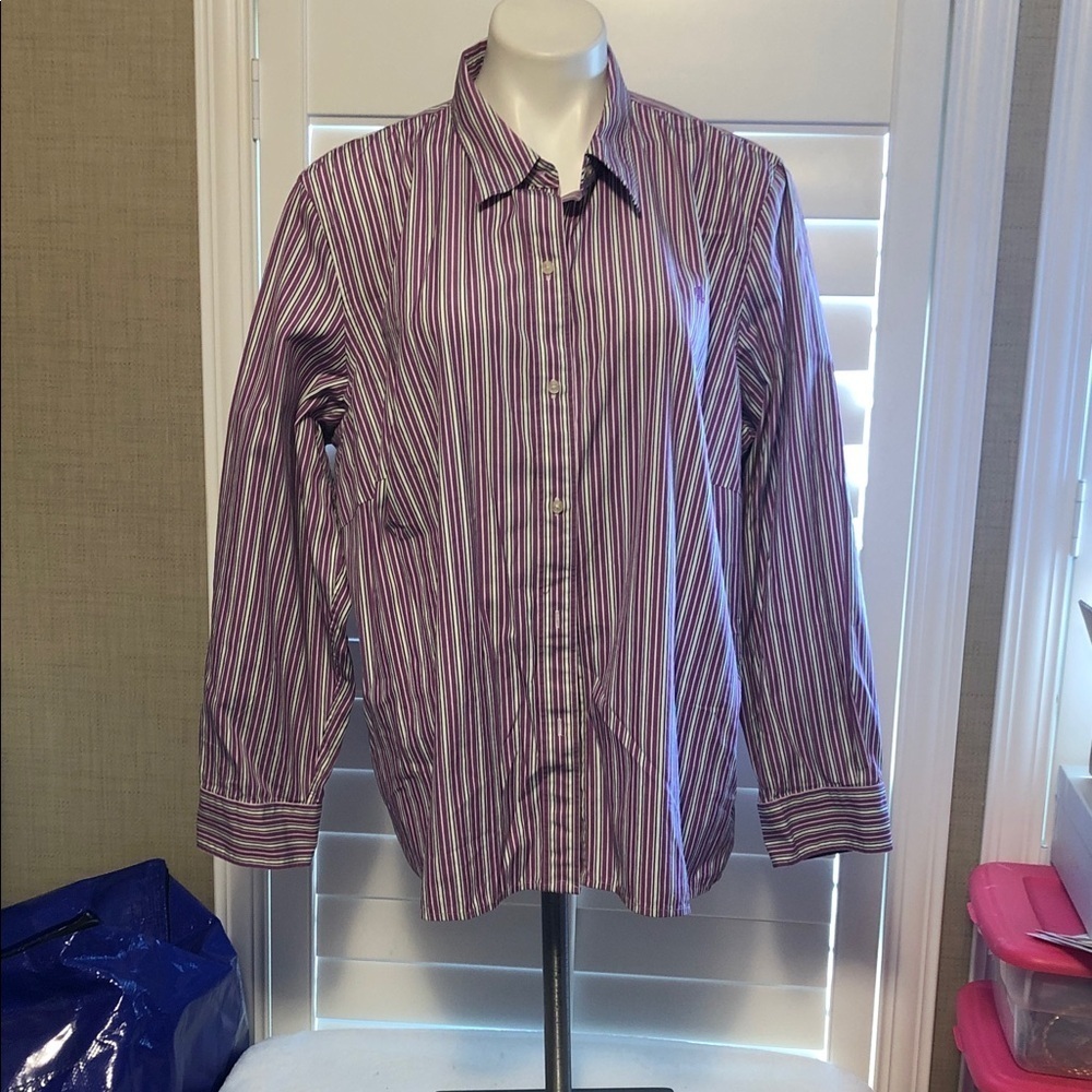 Ralph Lauren Double RL Purple Striped Women's Shirt